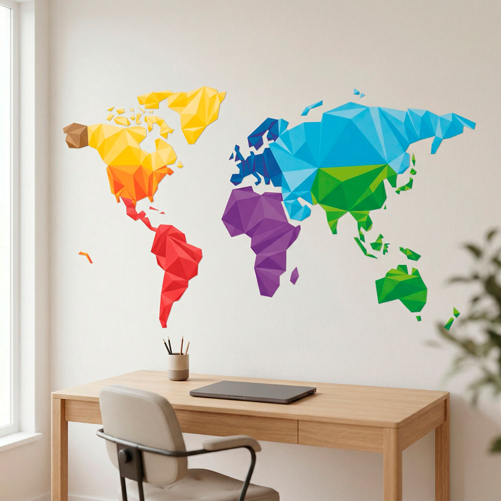 Carte du monde g&eacute;om&eacute;trique 2