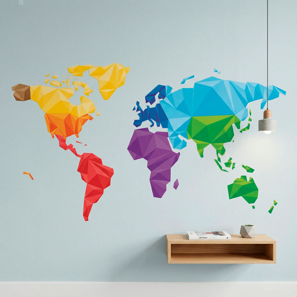 Carte du monde g&eacute;om&eacute;trique 5