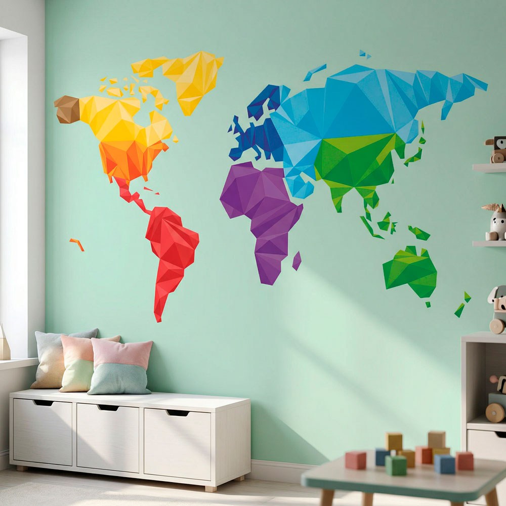 Carte du monde g&eacute;om&eacute;trique 6