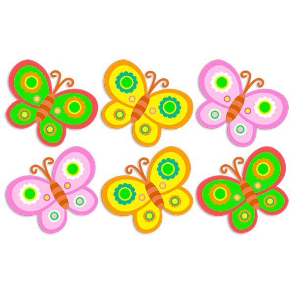 Stickers pour enfants: Kit 6 papillons colorés