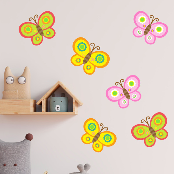 Stickers pour enfants: Kit 6 papillons colorés 3