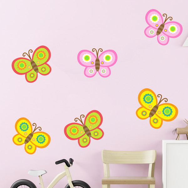 Stickers pour enfants: Kit 6 papillons colorés