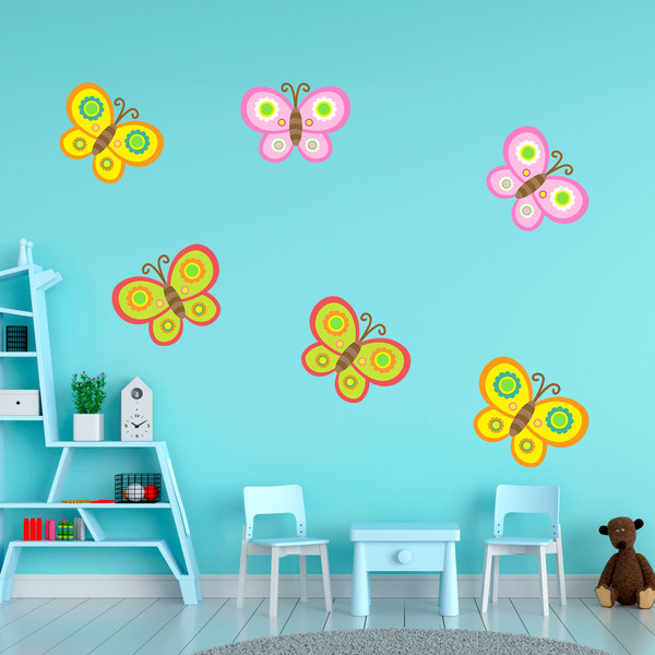 Stickers pour enfants: Kit 6 papillons colorés 5