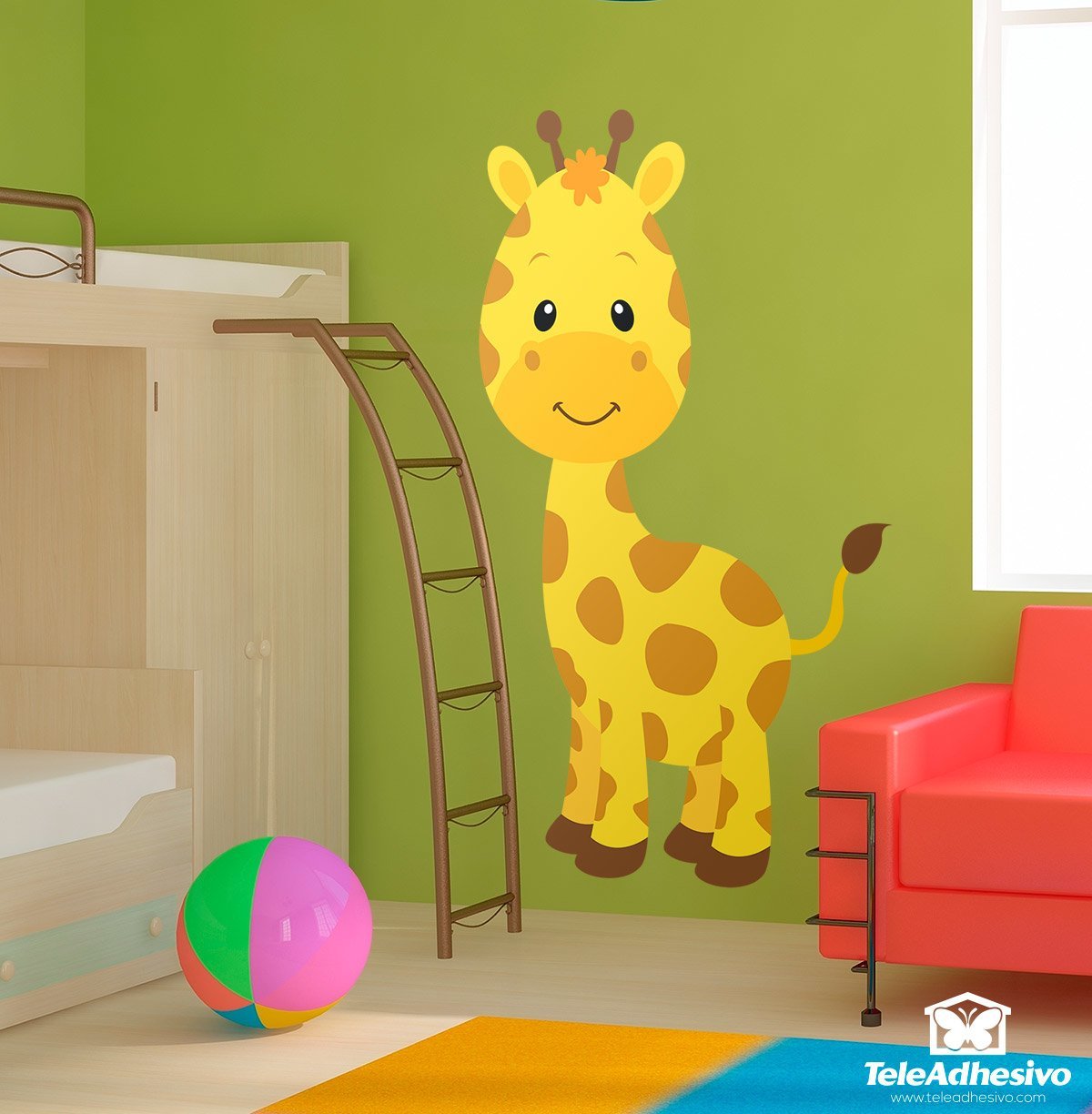 Stickers textiles pour enfants avec une girafe.