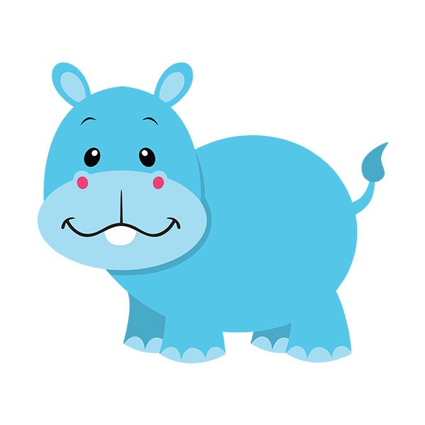 Stickers pour enfants: Hippopotame heureux