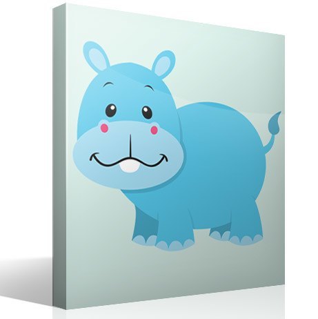 Stickers pour enfants: Hippopotame heureux
