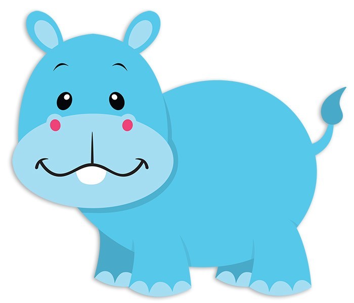 Stickers pour enfants: Hippopotame heureux