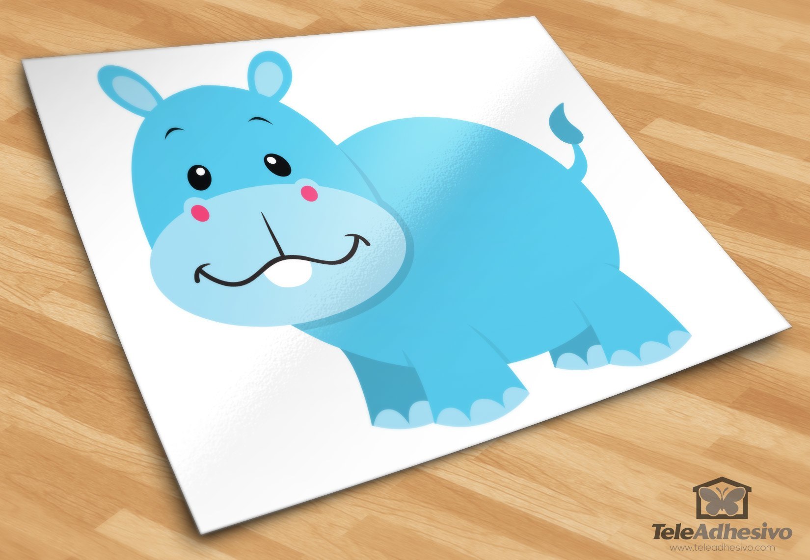 Stickers pour enfants: Hippopotame heureux