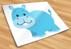 Stickers pour enfants: Hippopotame heureux 6