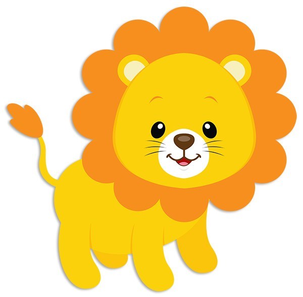 Stickers pour enfants: Lion heureux