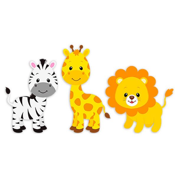 Stickers pour enfants: Safari zèbre, girafe et lion