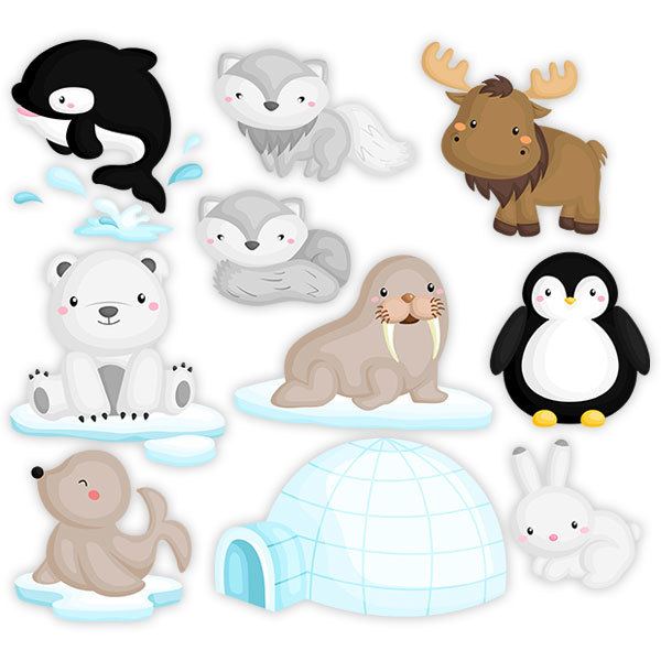 Decalmile Stickers Muraux Animaux Mer Arctique Ours Polaire Manchot Autocollant Mural Chambre Bebe Enfants Decoration Murale Decoration De Chambre D Enfant Decoration De La Maison