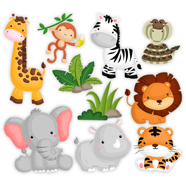 Stickers pour enfants: Kit faune africaine.