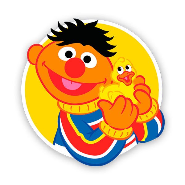 Stickers pour enfants: Ernie avec un canard jaune