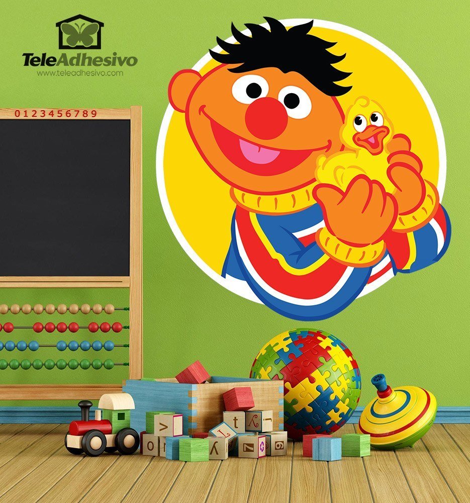 Stickers pour enfants: Ernie avec un canard jaune