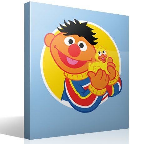 Stickers pour enfants: Ernie avec un canard jaune