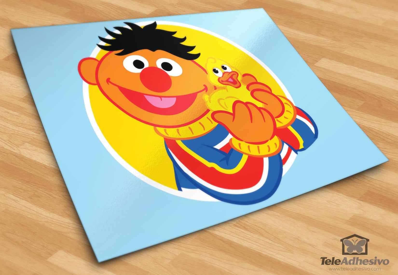 Stickers pour enfants: Ernie avec un canard jaune