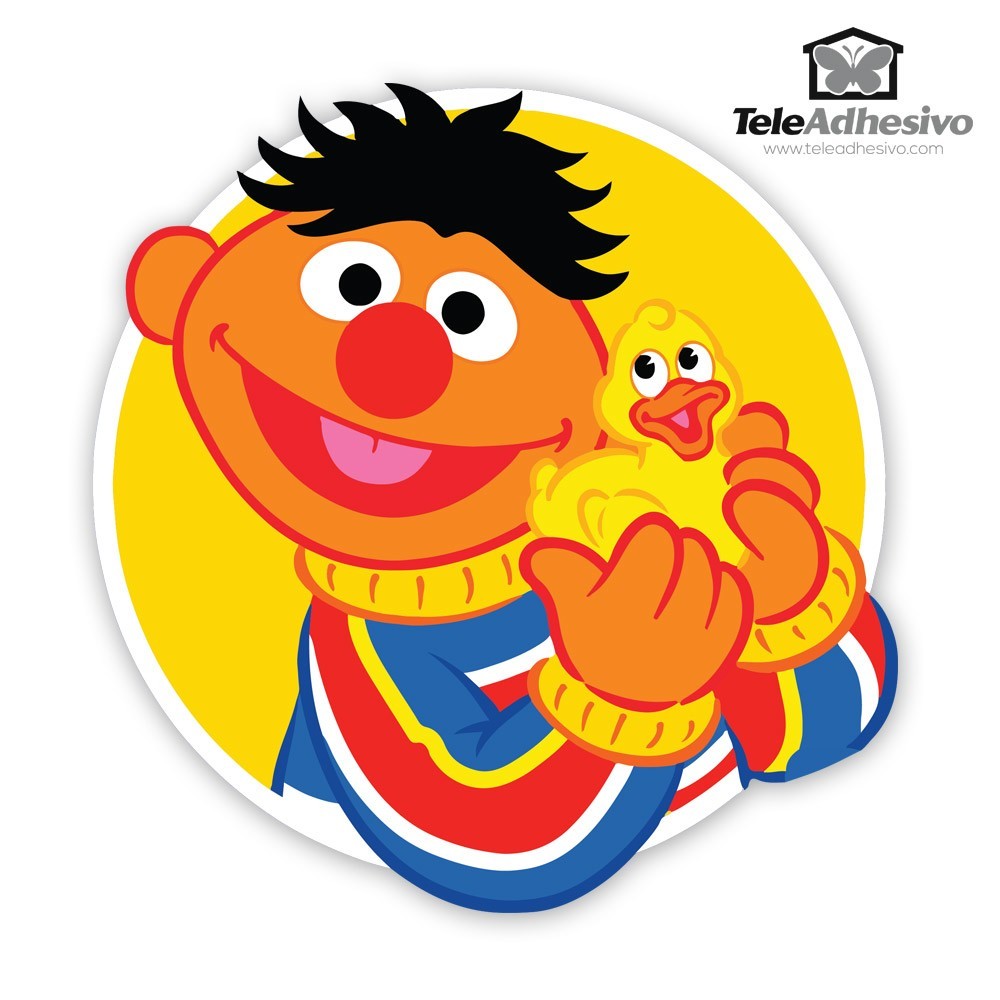 Stickers pour enfants: Ernie avec un canard jaune