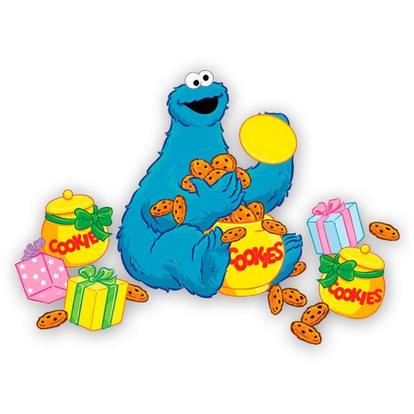 Stickers pour enfants: Damien avec boîtes de biscuits