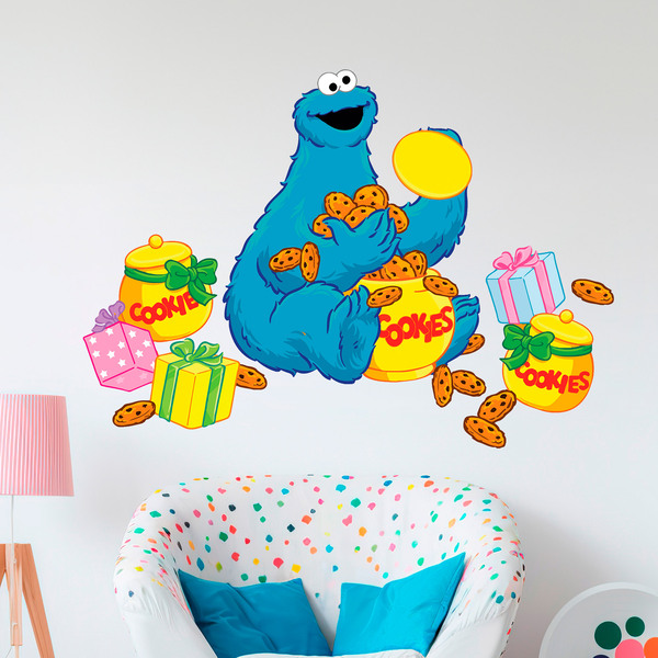 Stickers pour enfants: Damien avec boîtes de biscuits