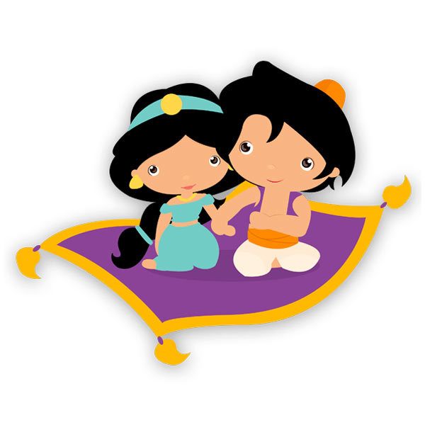 Stickers pour enfants: Jasmine et Aladdín