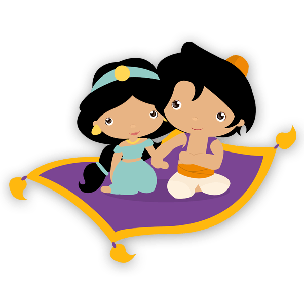 Stickers pour enfants: Jasmine et Aladdín