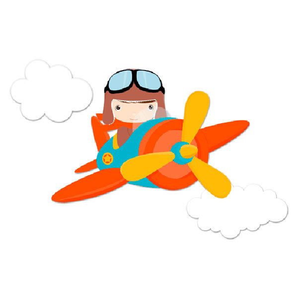 Stickers pour enfants: Avion dans les nuages