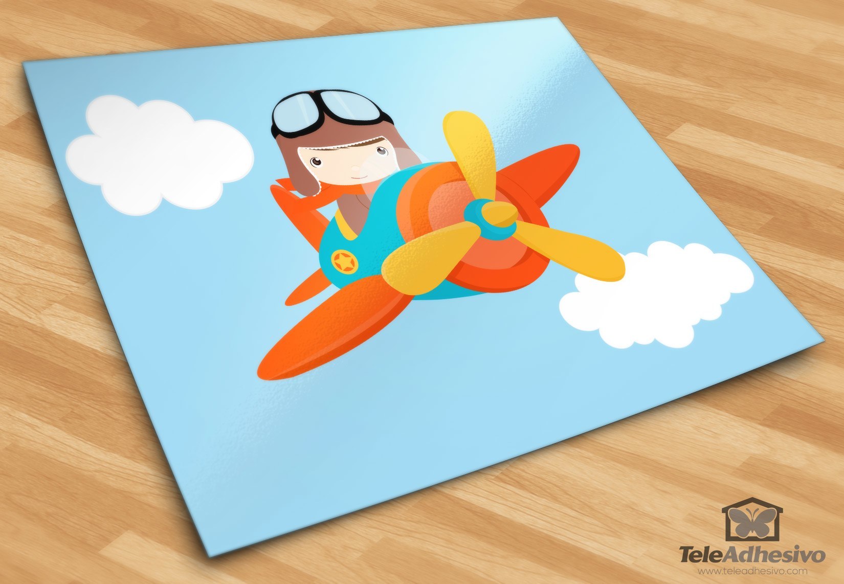 Stickers pour enfants: Avion dans les nuages