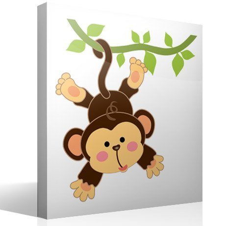 Stickers pour enfants: Singe accroché à la vigne