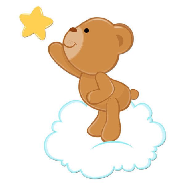 Stickers pour enfants: Petit ours attrapant une étoile