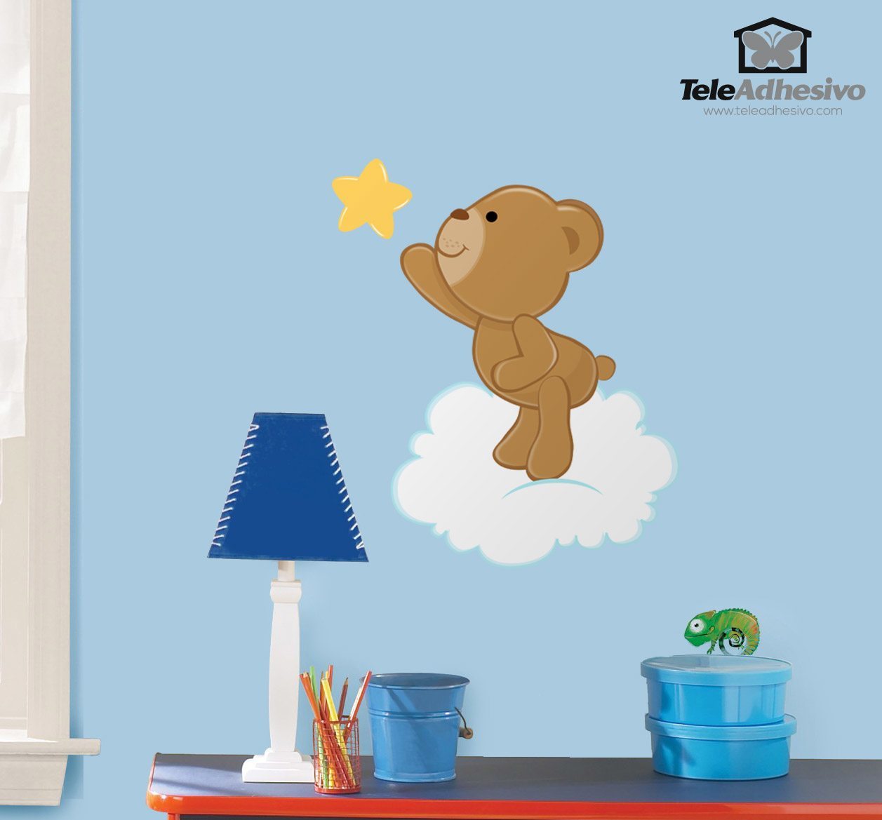 Stickers pour enfants: Petit ours attrapant une étoile