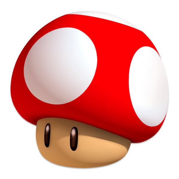 Stickers pour enfants: Champignon super rouge de Mario Bros