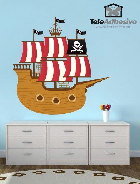 Stickers pour enfants: Petit bateau de pirate