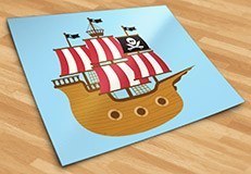 Stickers pour enfants: Petit bateau de pirate 5