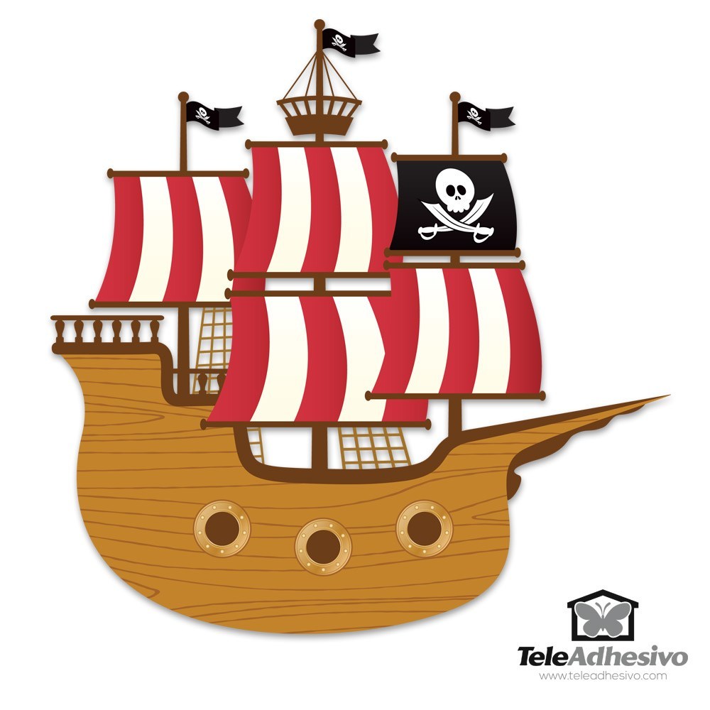 Stickers pour enfants: Petit bateau de pirate