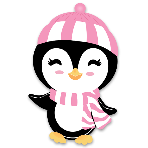 Stickers pour enfants: Pingouin en hiver
