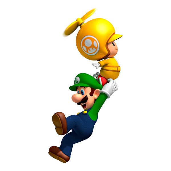 Stickers pour enfants: Luigi avec un Champignon Volant