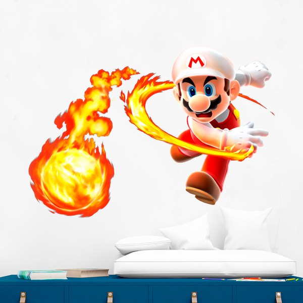 Stickers pour enfants: Mario Bros Boule de Feu