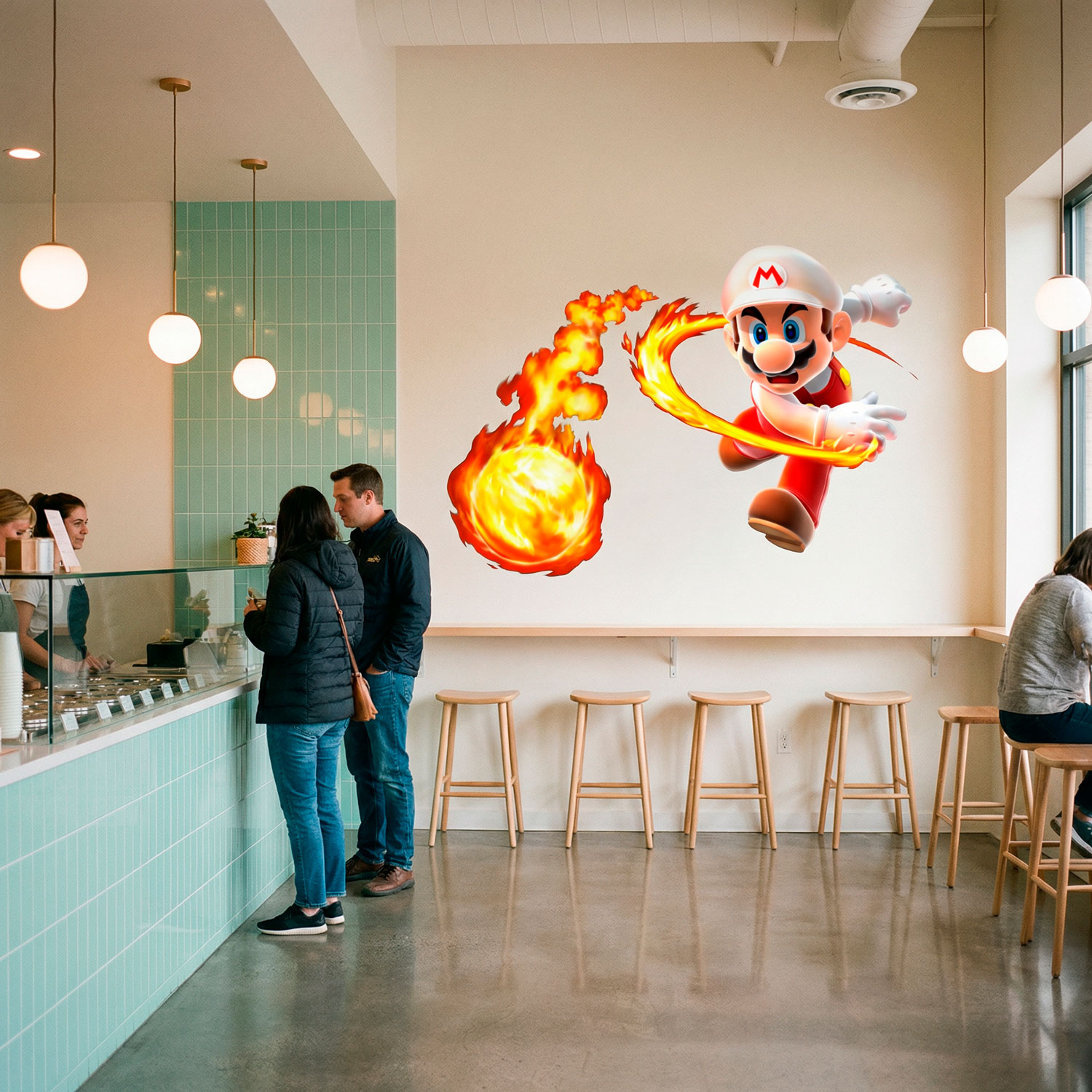 Stickers pour enfants: Mario Bros Boule de Feu