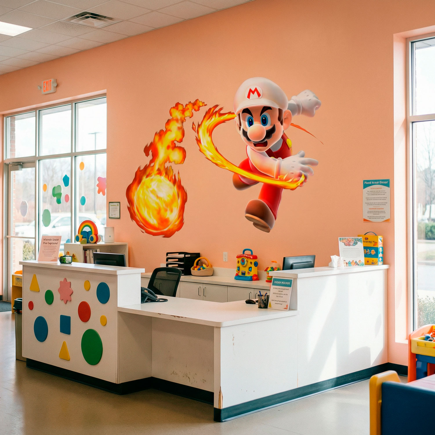 Stickers pour enfants: Mario Bros Boule de Feu