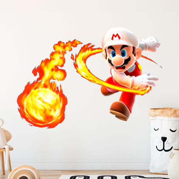 Stickers pour enfants: Mario Bros Boule de Feu