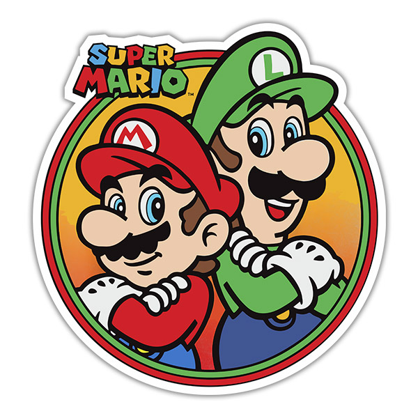 Autocollant Super Mario y Luigi
