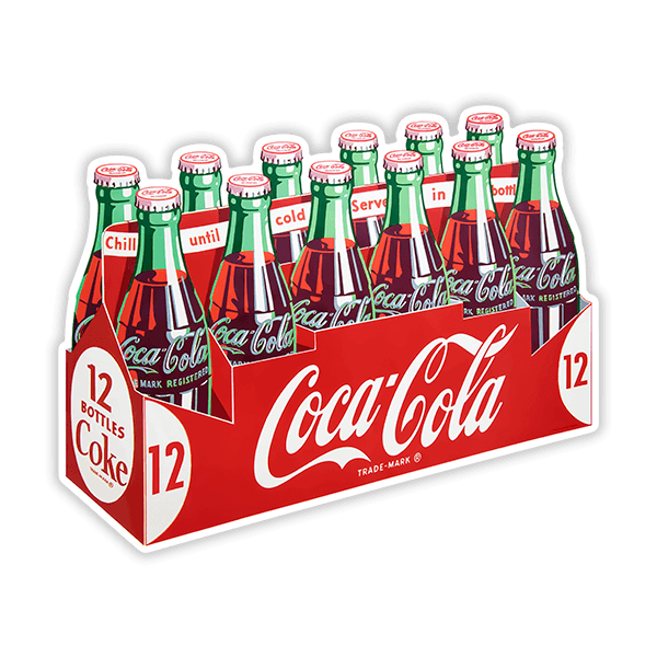 Autocollants: Pack de 12 bouteilles Coca-Cola