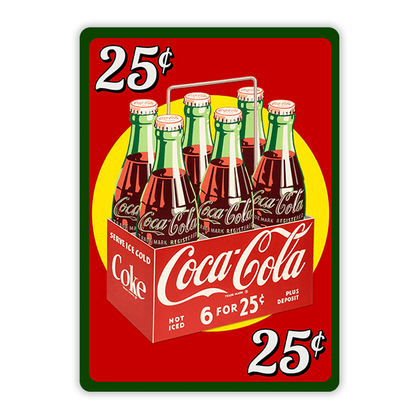 Autocollants: 6 Packs de Coca Colas pour 25 Cents 0