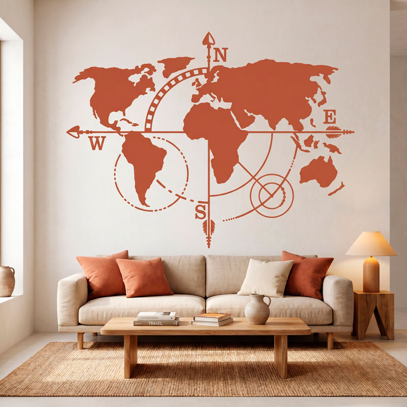 Carte du Monde Points Cardinaux 8/8