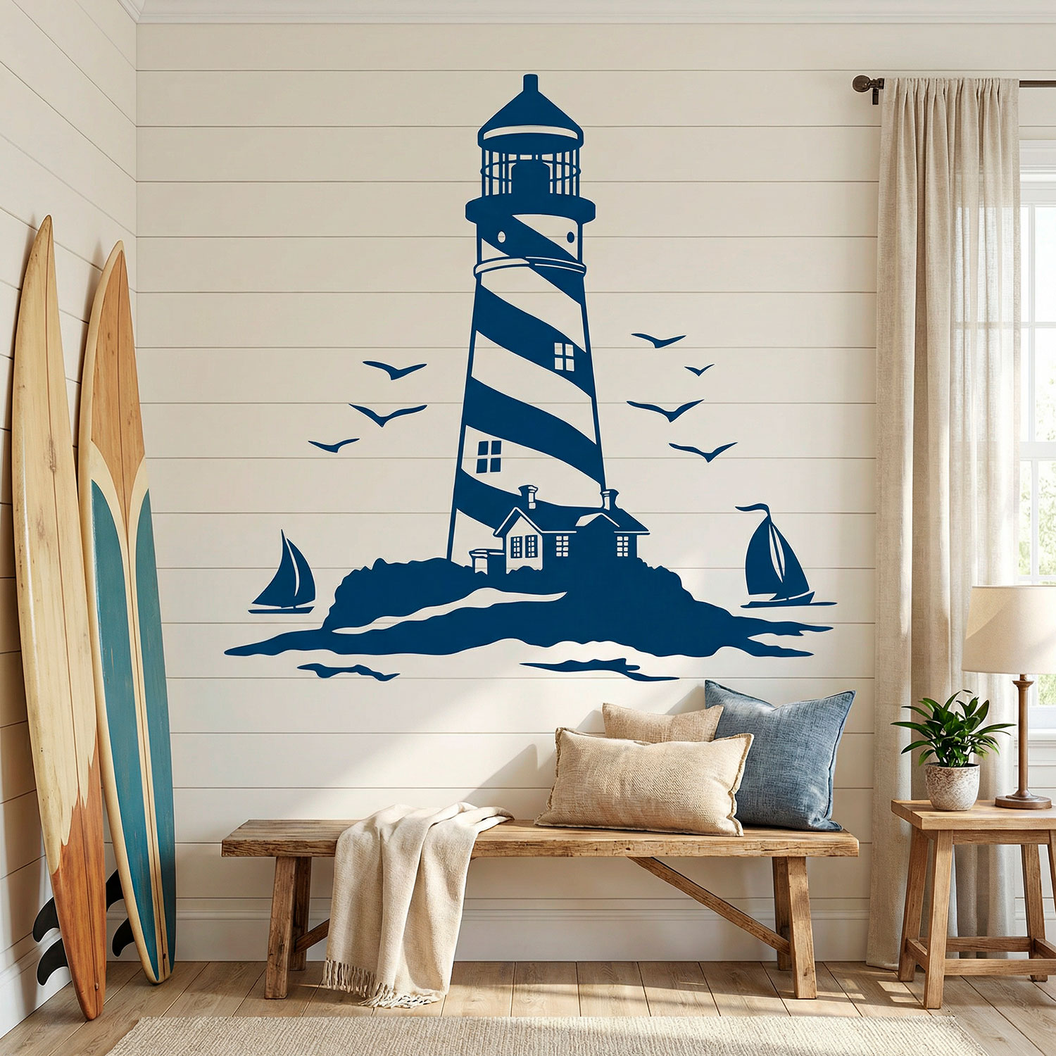 Stickers muraux: Phare et Voiliers