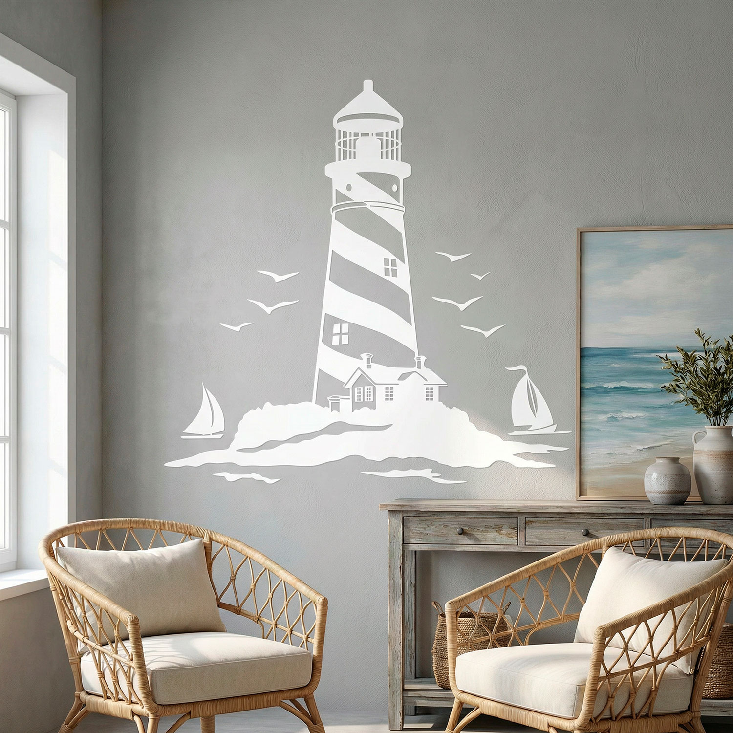 Stickers muraux: Phare et Voiliers