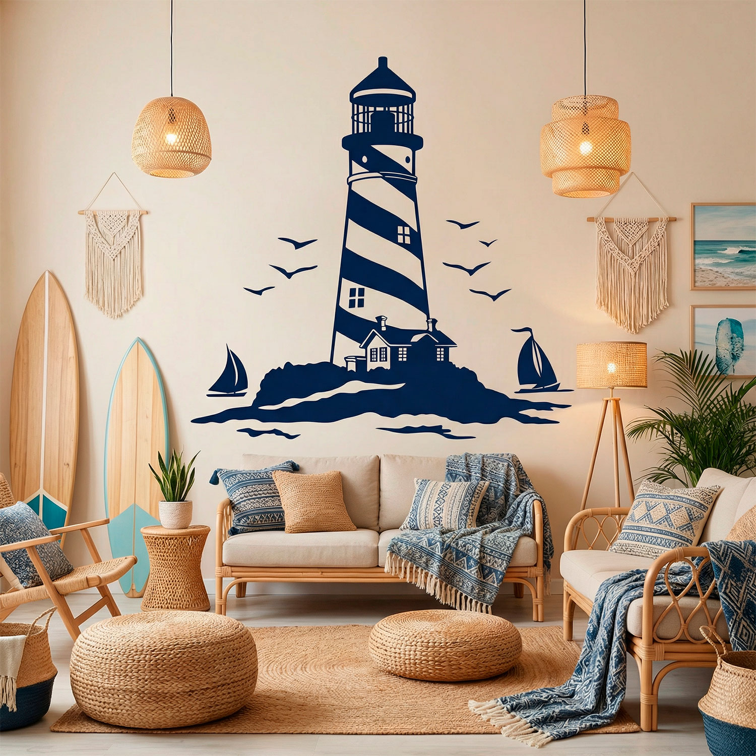 Stickers muraux: Phare et Voiliers