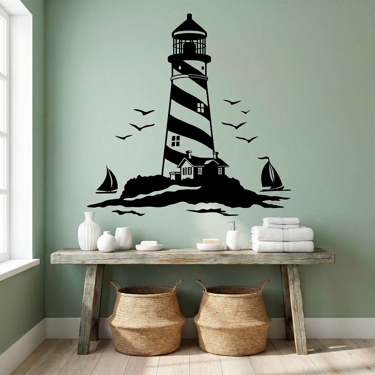 Stickers muraux: Phare et Voiliers