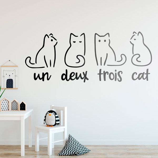 Stickers muraux: Un, Deux, Trois, Cat